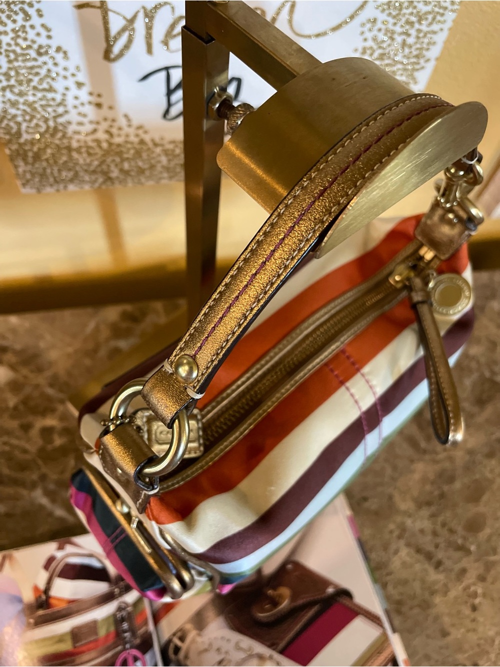 COACH Y2K Legacy Stripe Kisslock Limited Edition Mini Shoulder Bag AND Catalog - Picture 10 of 17